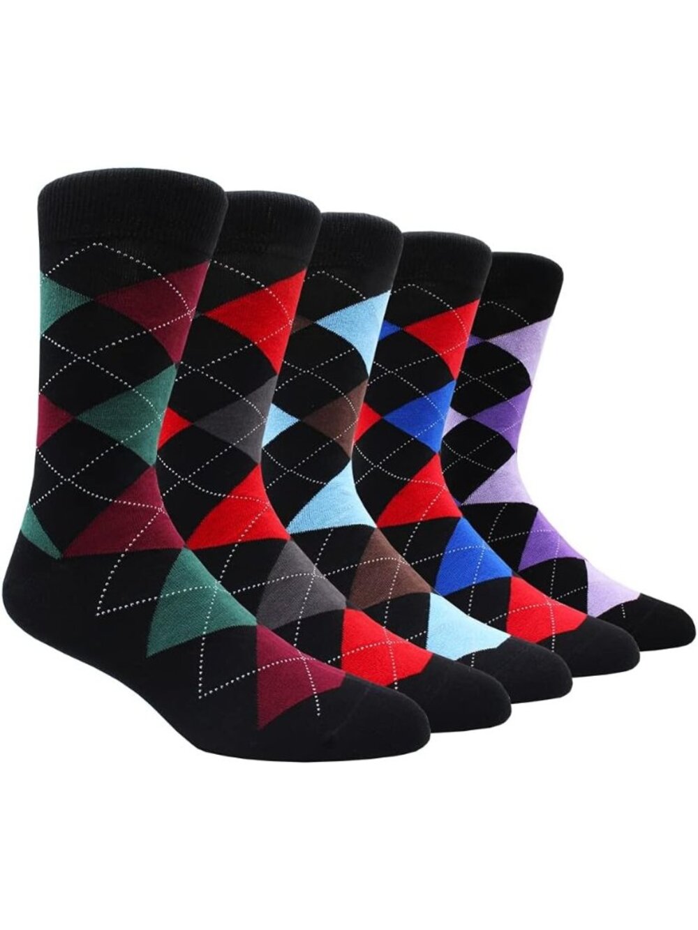 🧦Men's 3 Colorful Striped 6 Pairs Dress Socks Pattern Funny Casual Socks Pack